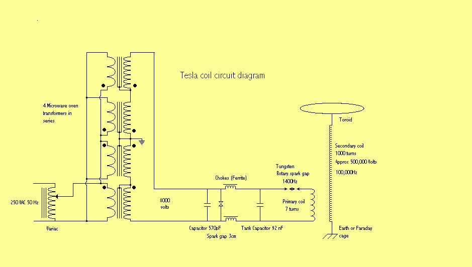 Катушка тесла своими руками схема