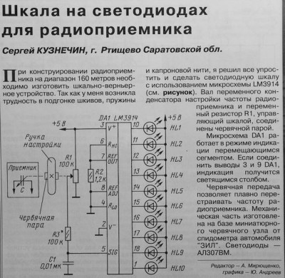 Светодиодная шкала схема